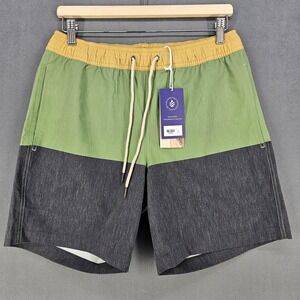 Fair Harbor Swim Trunks Mens Medium Colorblock Liner Drawstring Quick Dry Beach